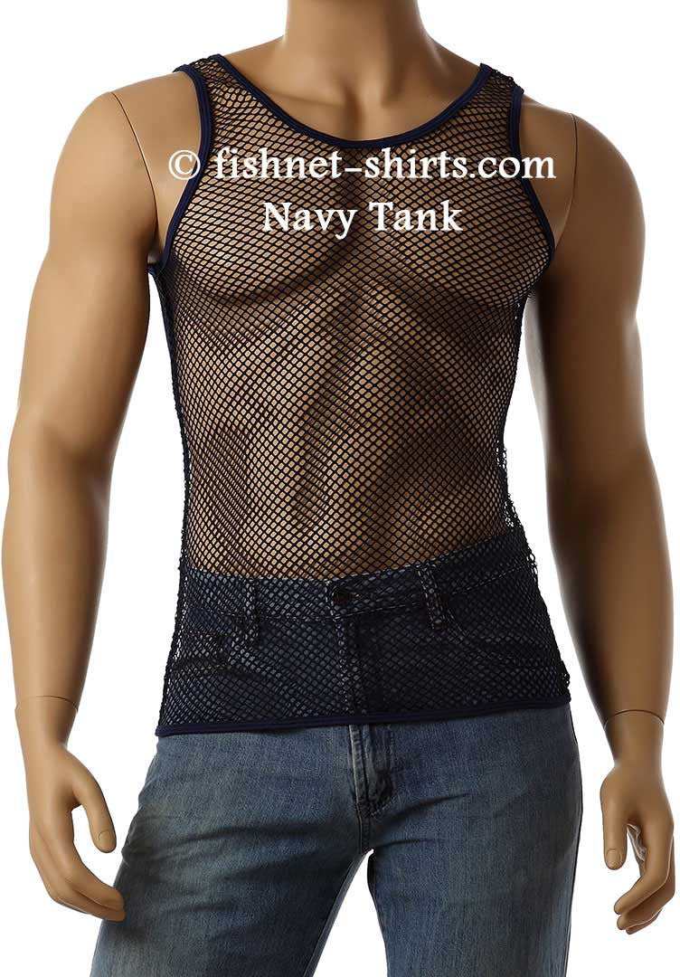 Mesh Sleeveless Tank Top for Men Fishnet-Shirts photo